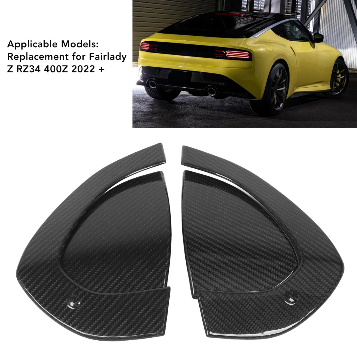 4pcs Exterior Door Handle Cover Carbon Fiber Outer