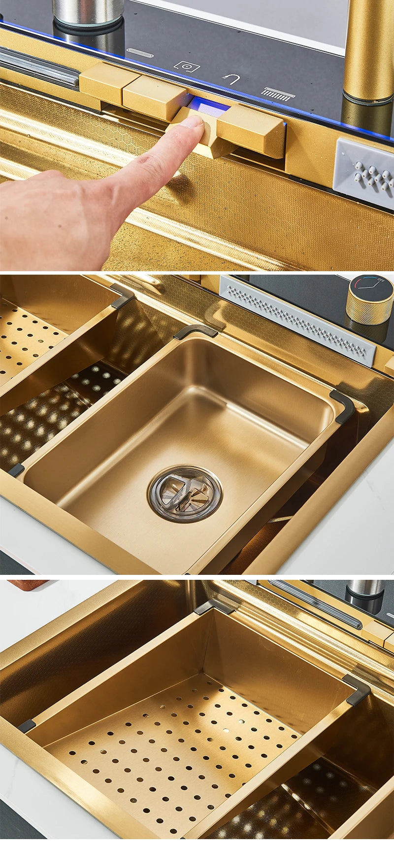 Stainless Steel Sink Faucet 75 45cm Large Bowl