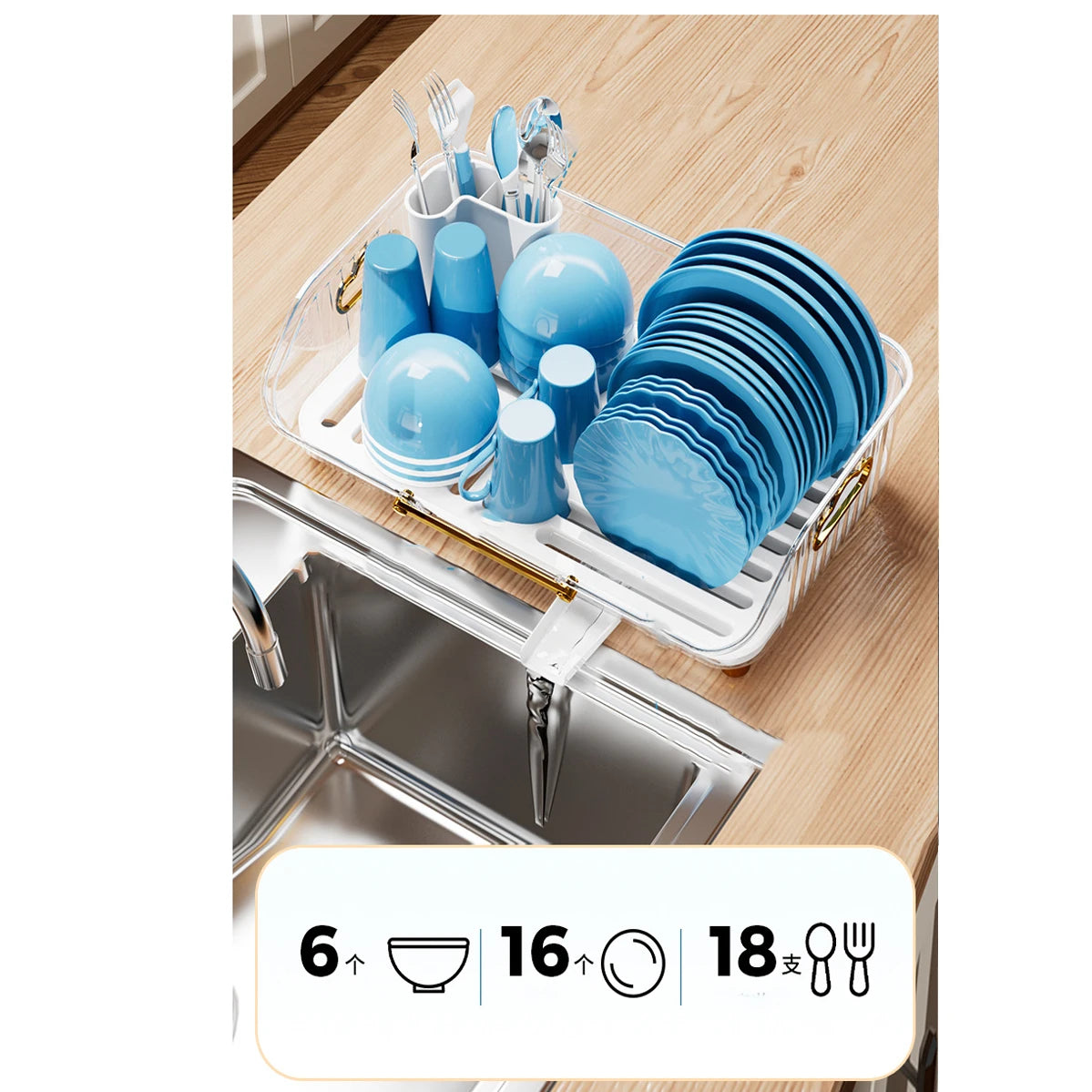 Luxury Dish Drying Rack Eco-Friendly Drainer Rack Drain