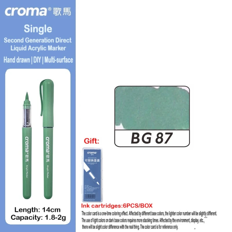 Croma 160/1 Colors Refillable Direct Liquid Acrylic Marker