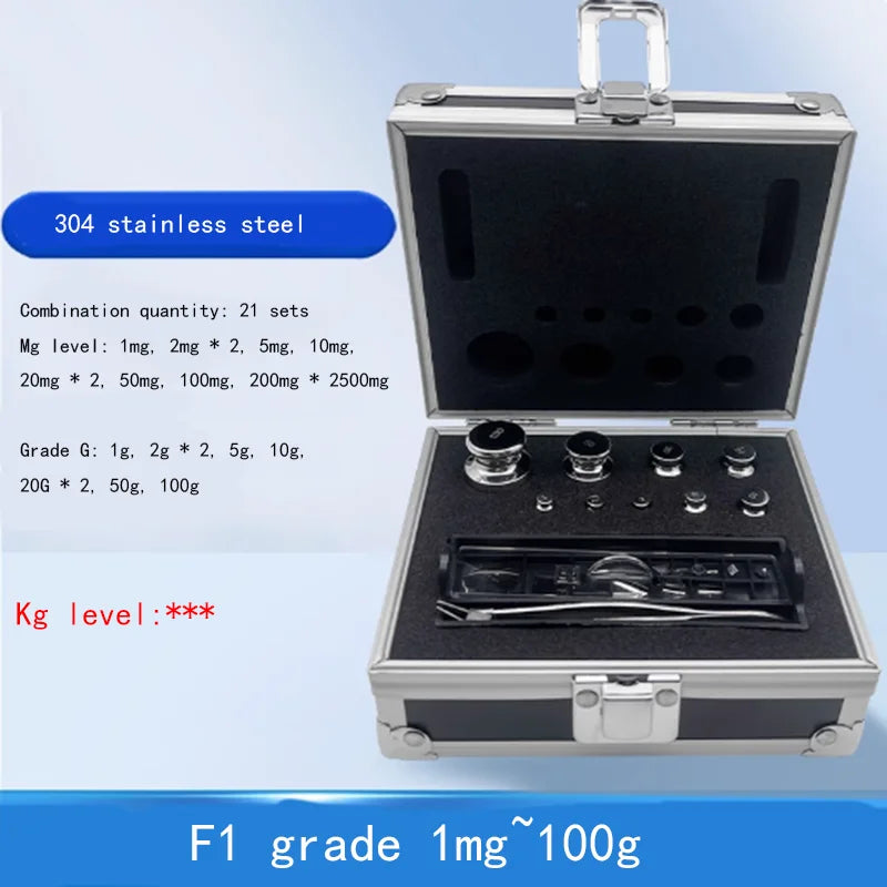 F1 Grade 24pcs 1mg-500g 304 Stainless Steel Digital