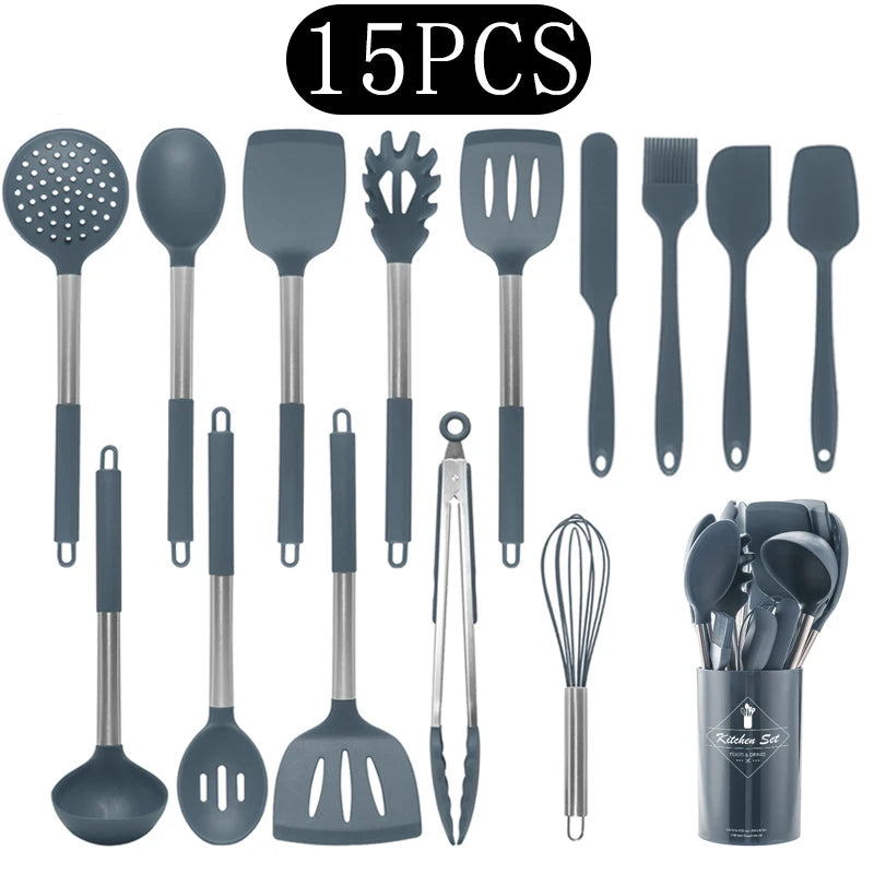 Black Non-Stick Silicone Kitchenware Cooking Utensils Cookware