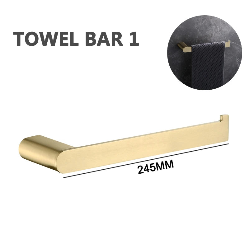 Brushed Gold Towel Ring Holder Bar Rack Brush/Paper