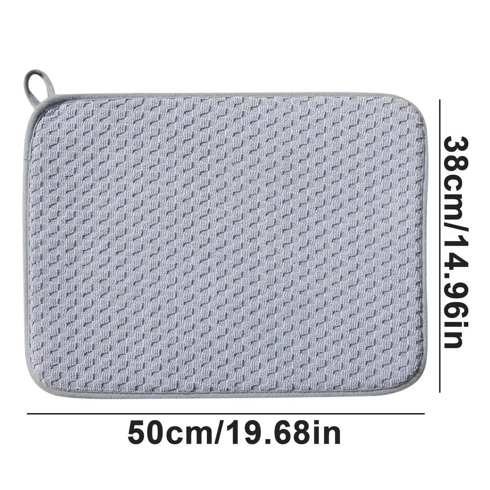 Dish Drying Pad Slip Resistant Dishwashing Mat Waterproof