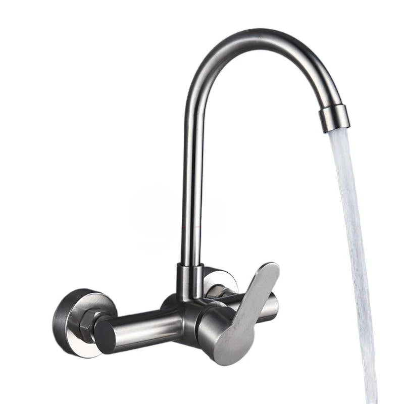 Wall Mount Sink Faucet 304 Stainless Steel Modes