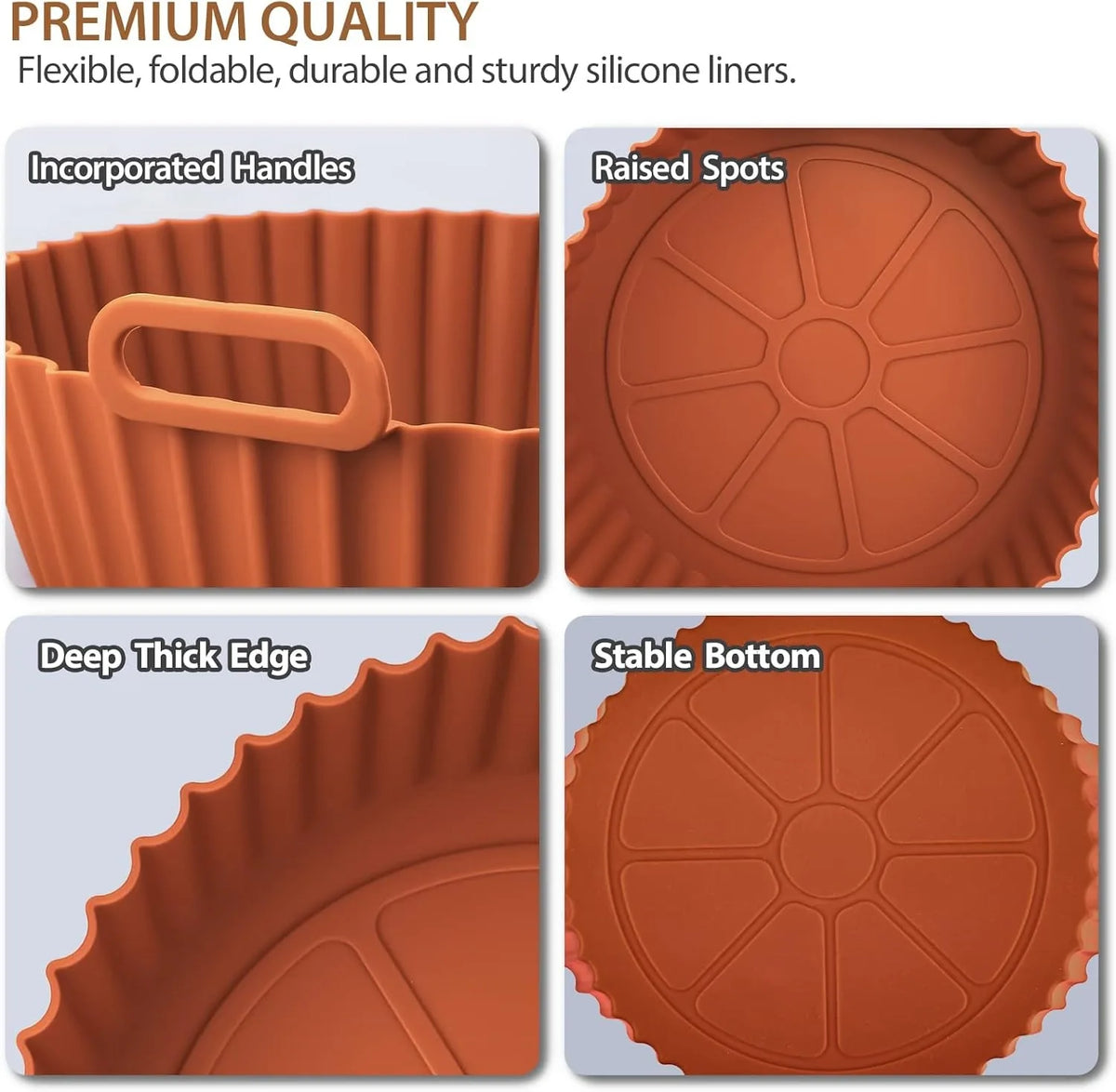 1pc Air Fryer Silicone Baking Tray Mat Circular