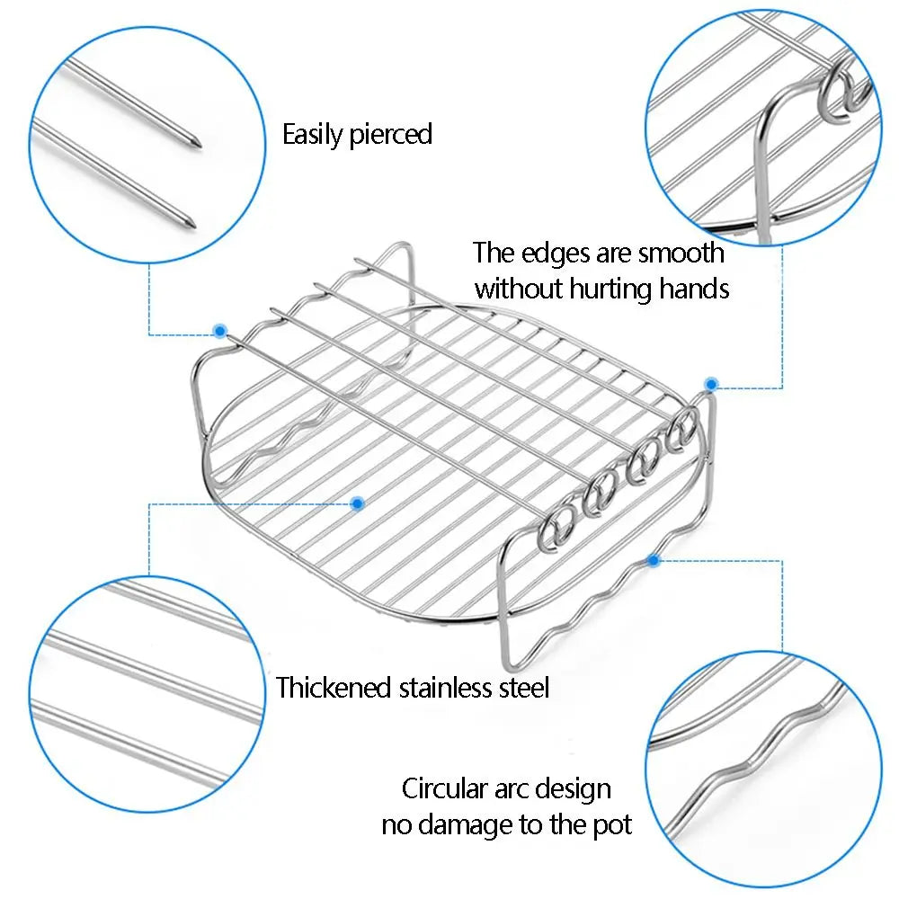 Baking Tray Skewers Air Fryer Stainless Steel Holder