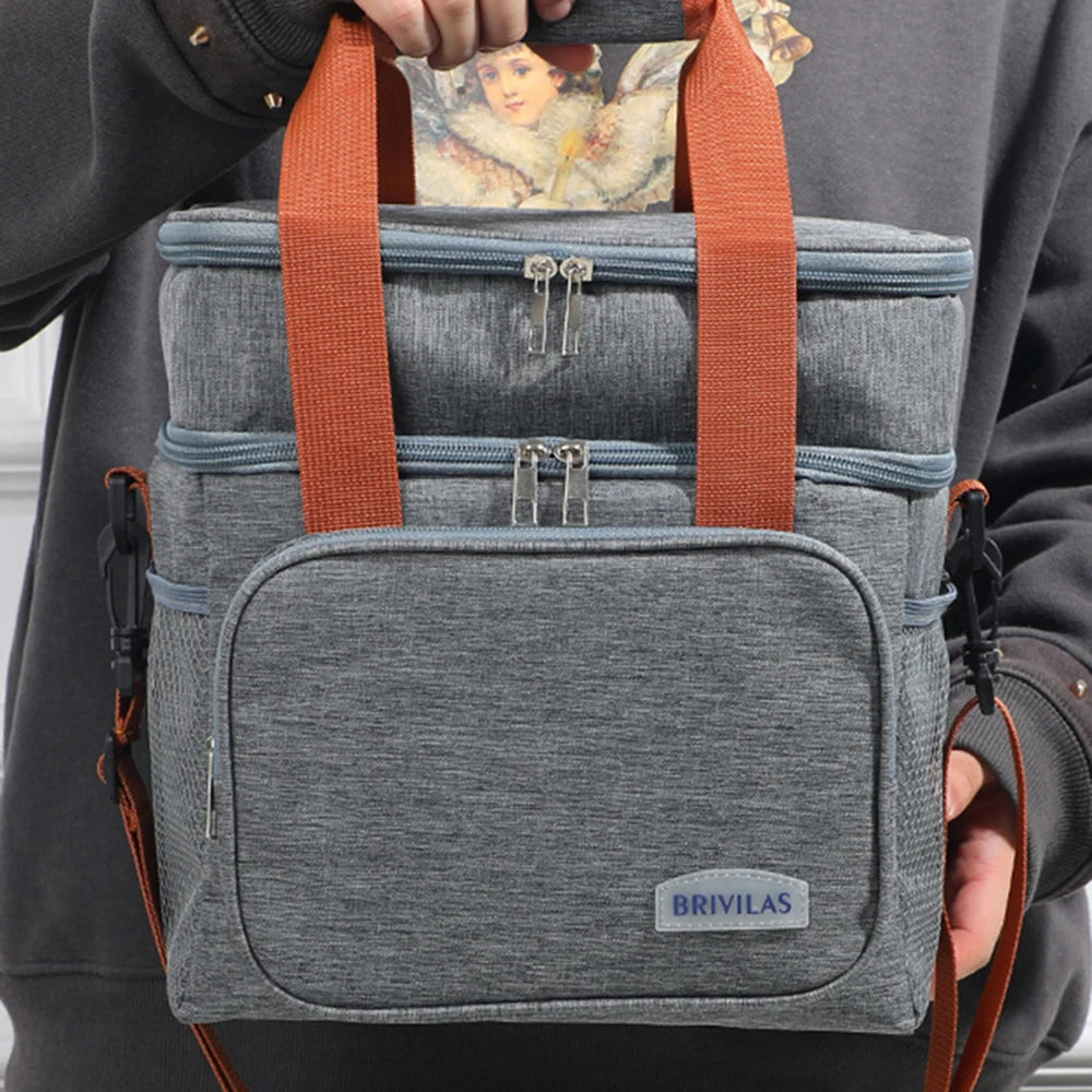 Fashion Crossbody Insulated Lunch Bag Large Capacity Thermal
