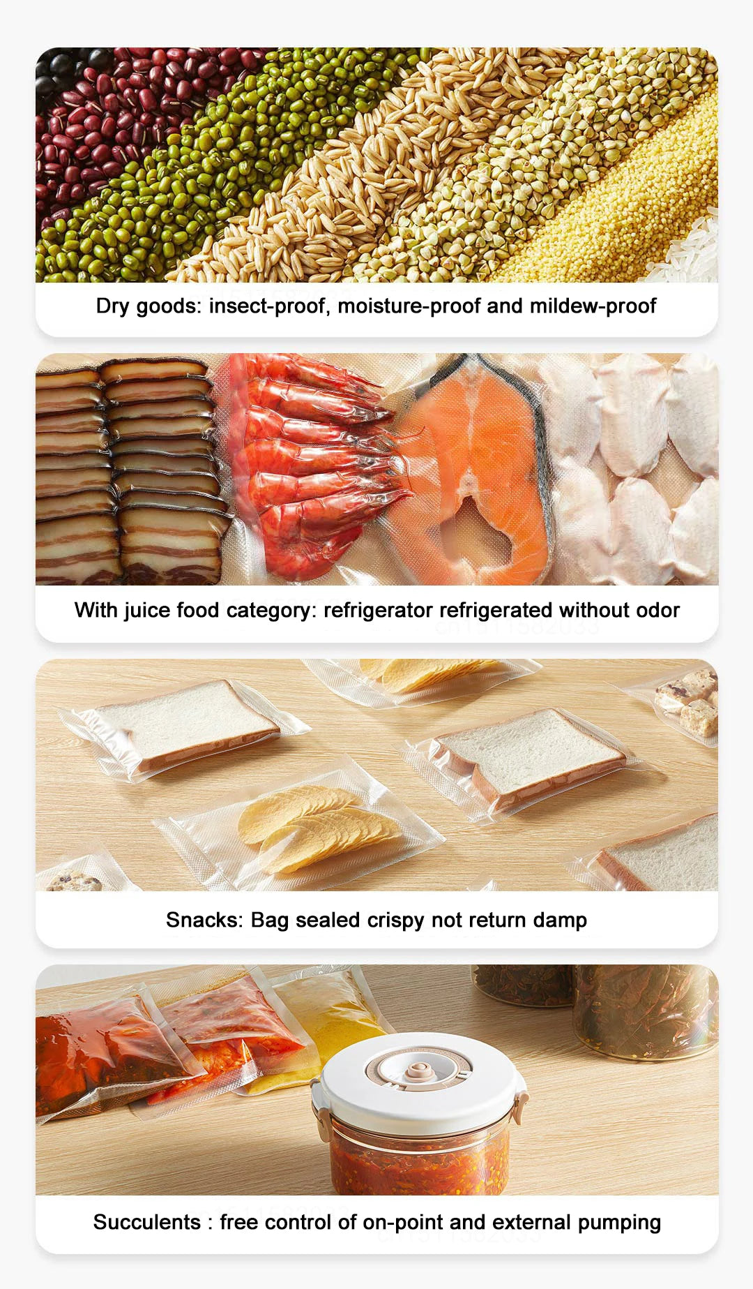 Mijia Vacuum Sealer Machine 70kpa Suction Dry/Moist Modes