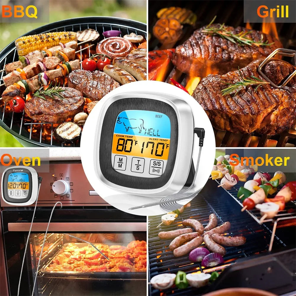 Digital Thermometer Probe Touch Screen Meat Barbecue Food