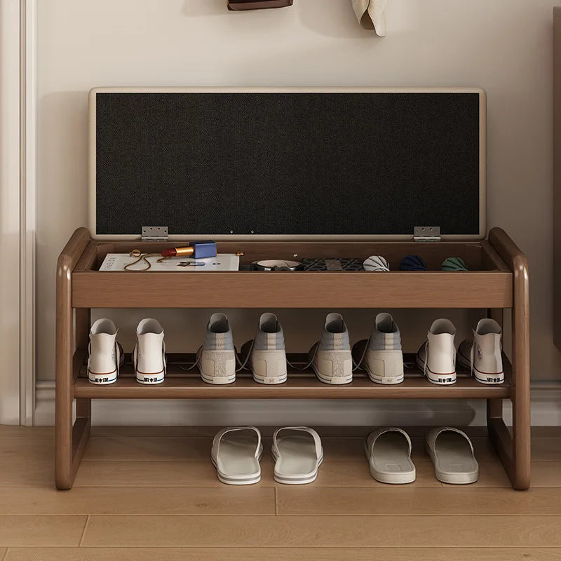 Solid Wood Storage Shoe Exchange Stool Solid Wood
