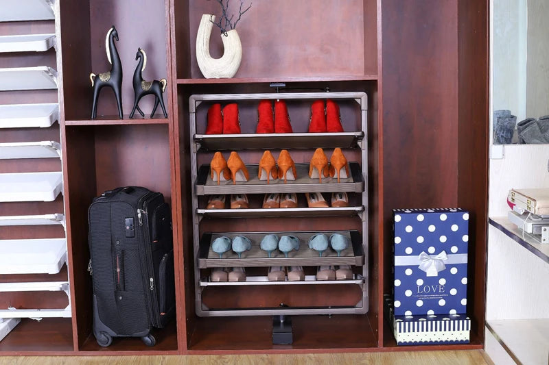 Shoe Rack 360 Rotating Height Adjustable Aluminum Alloy