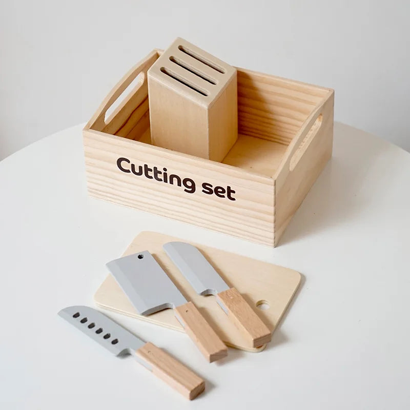 Wooden Pretend Play Toys Cutting Food Fruit Vegetable