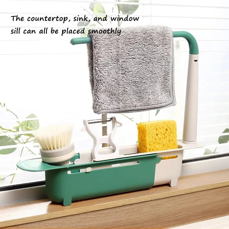 Sink Drain Rack Telescopic Sink Shelf Sinks Organizer