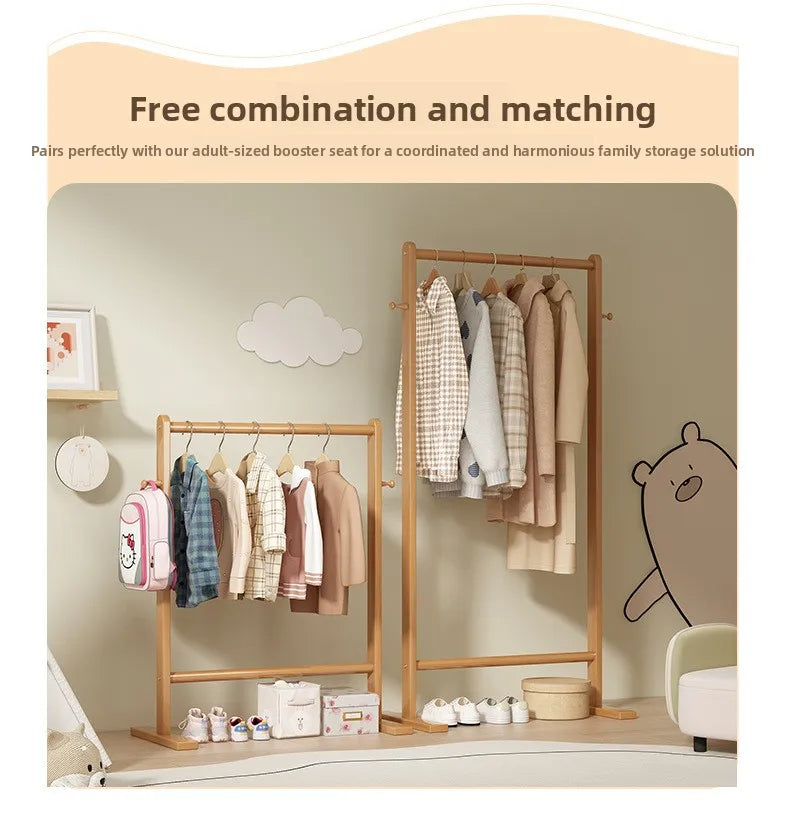 Small Bamboo Hat Rack Floor Hanging Clothes Rack