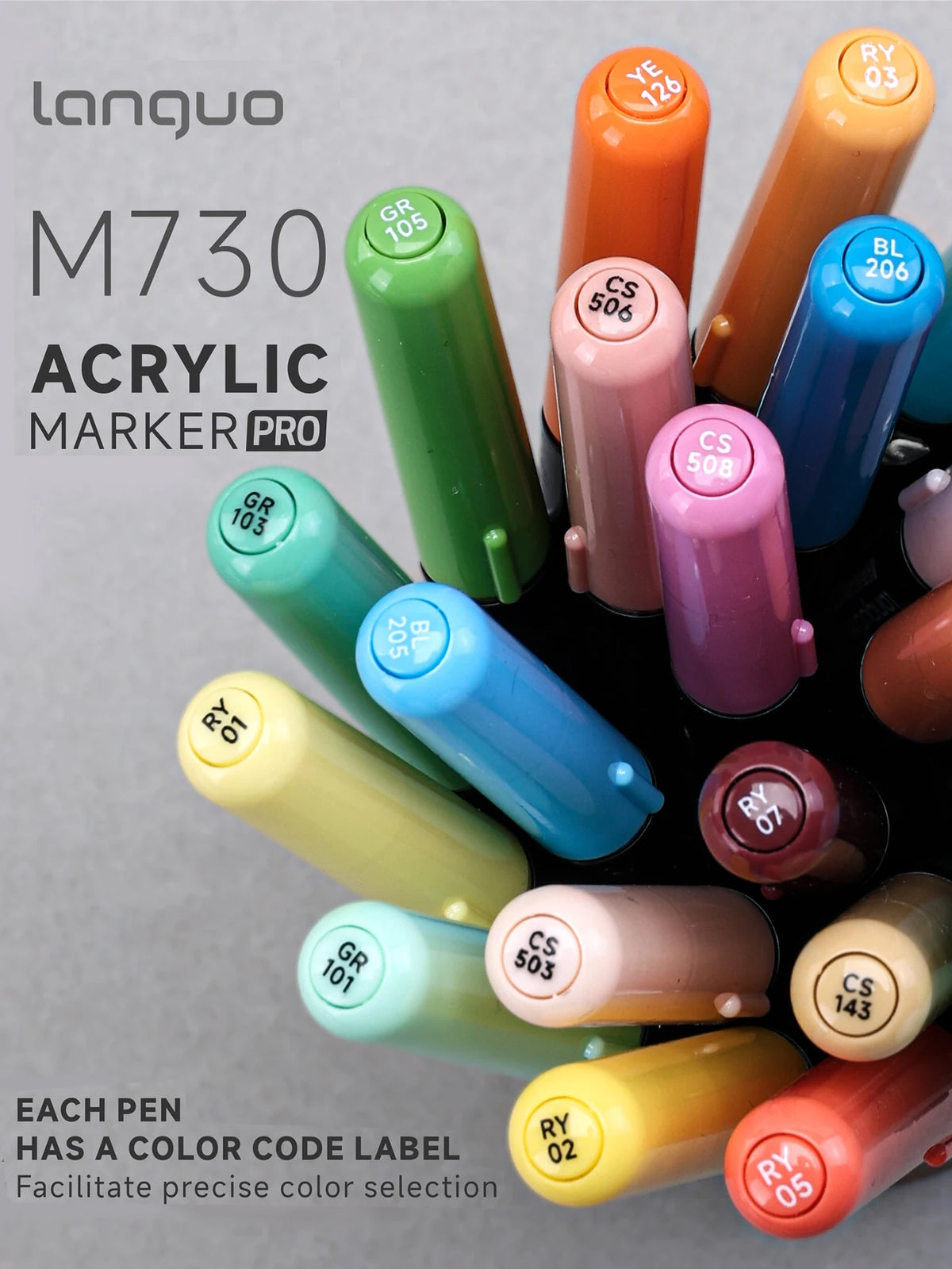 Languo Acrylic Marker Pro 48/72/96/192 Colors 1-5mm Brush