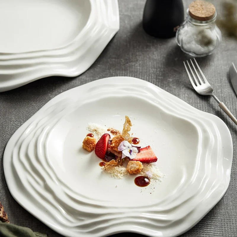 Special-Shaped Ceramic Artistic Conception Dish Featured Hotel