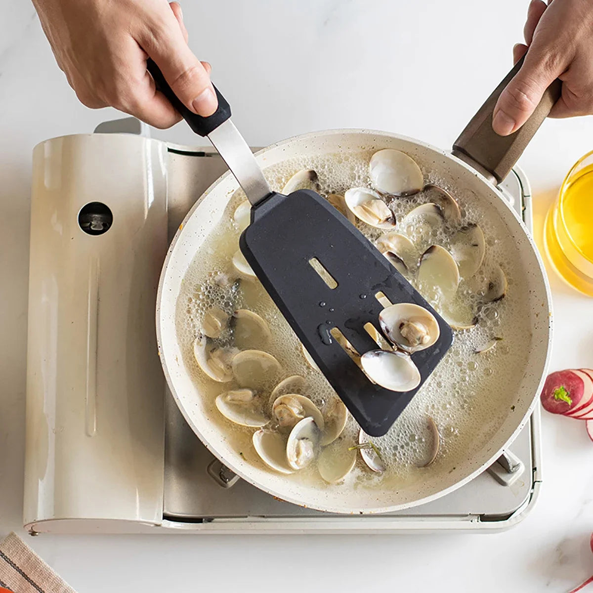 Fried Fish Steak Spatula Cooking Stainless Steel Silicone