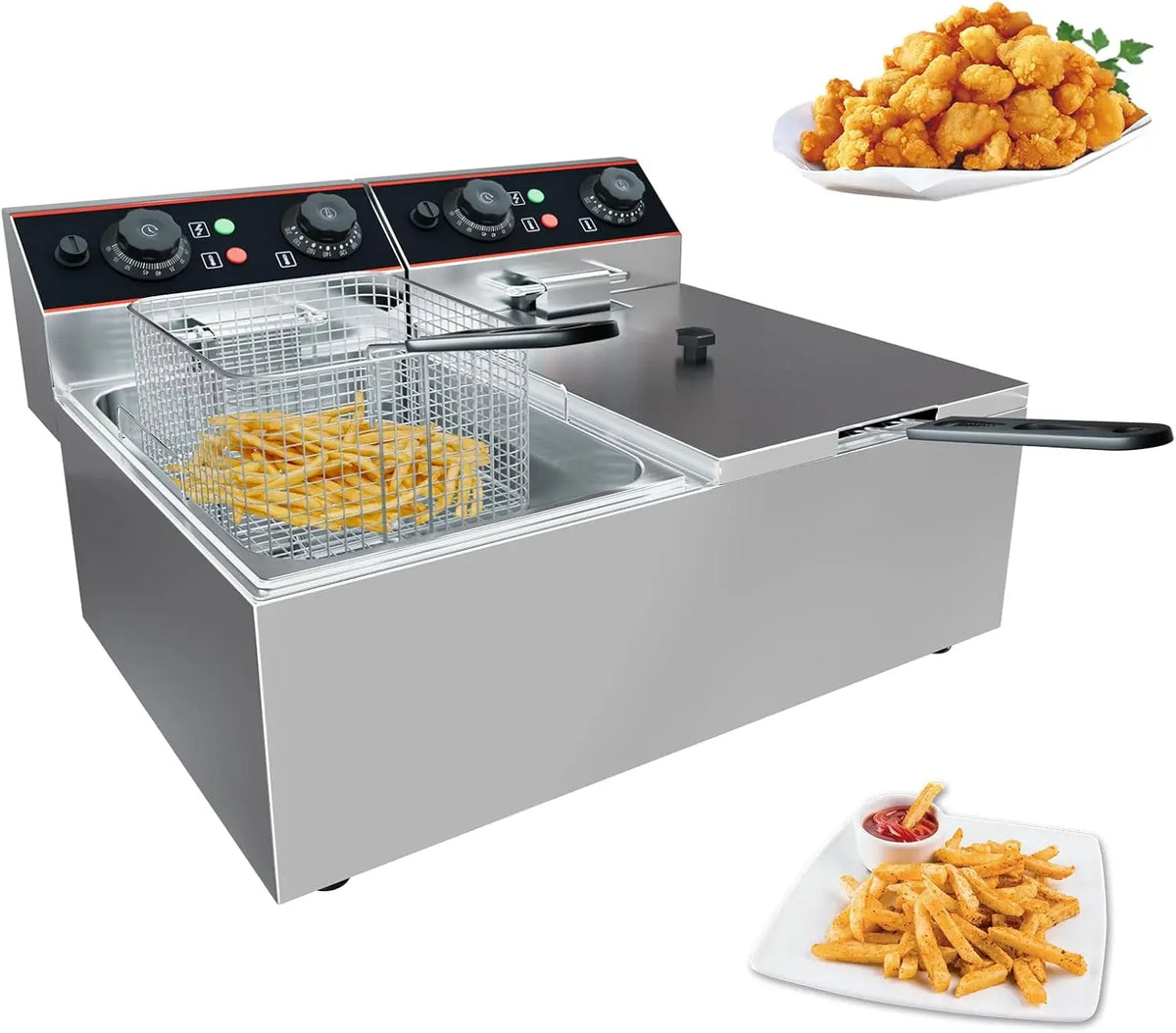 Commercial Electric Deep Fryer Baskets Stainless Steel Adjustable