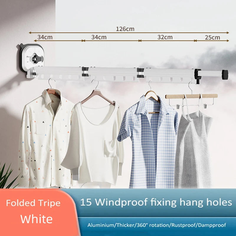 Retractable Drying Rack Suction Cup No Punching Aluminum