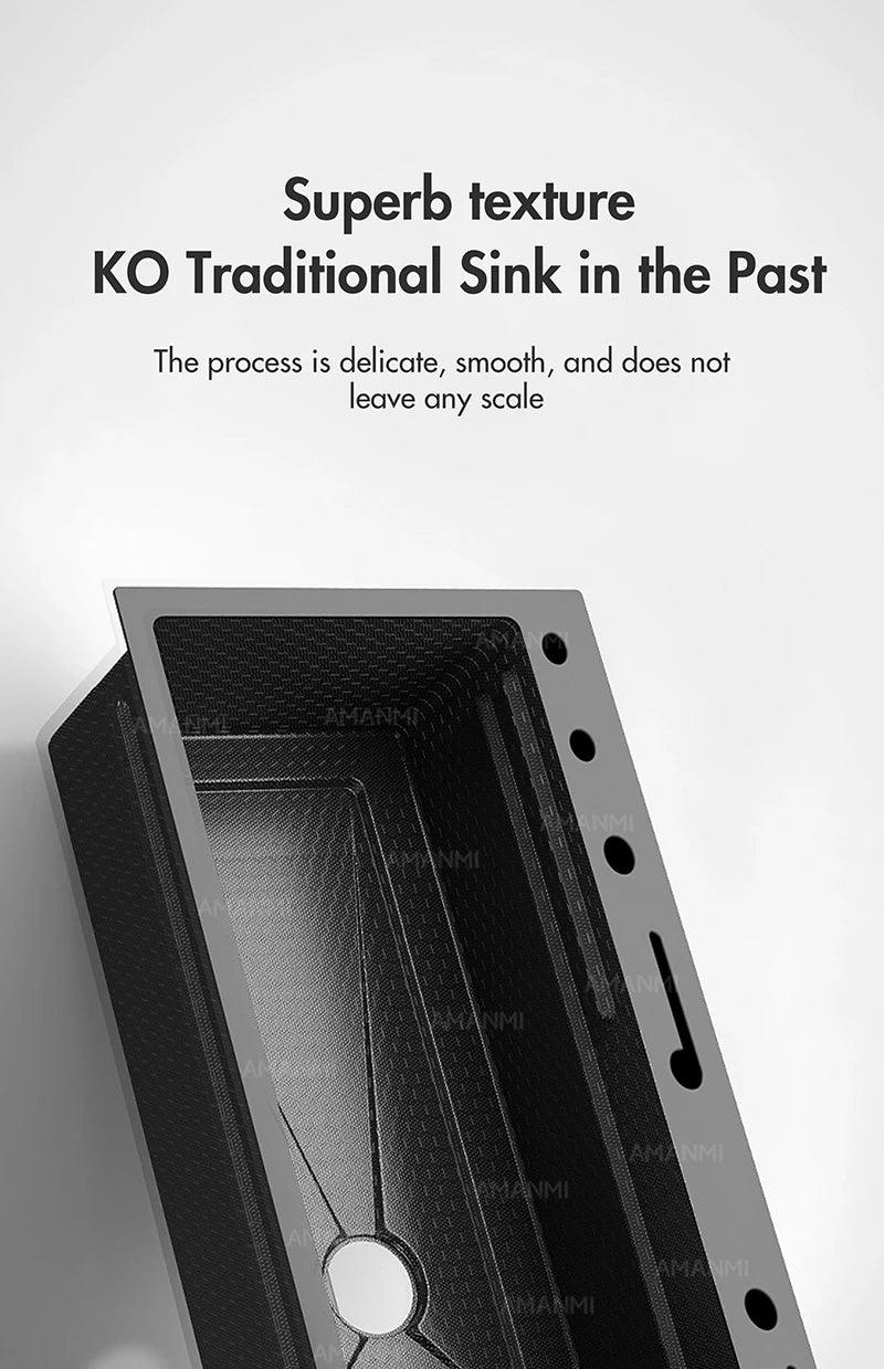 304 Stainless Steel Waterfall Sink Large Slot Integrated