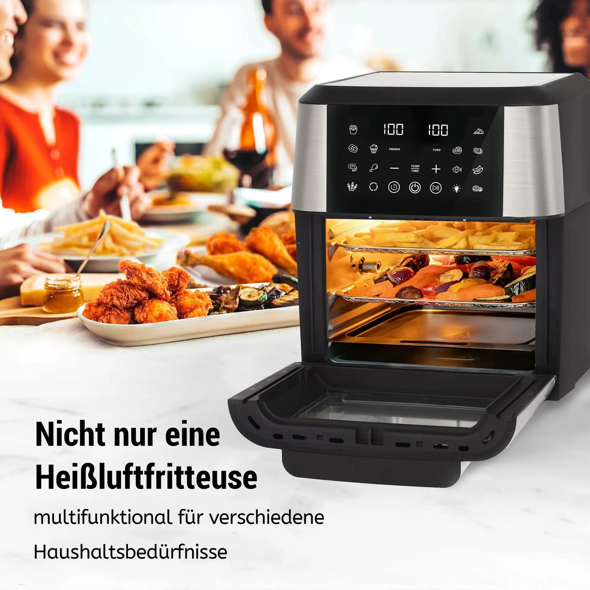 12l Air Fryer Machine Oilless Cooker Led Touch