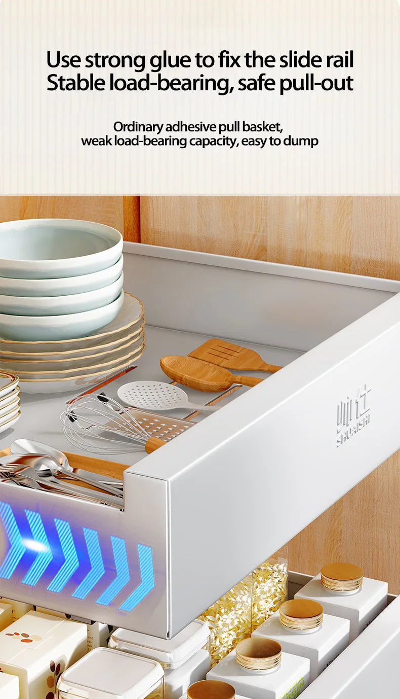 Under-Sink Cabinet Drawer Slide Pull-Out Draining Shelf