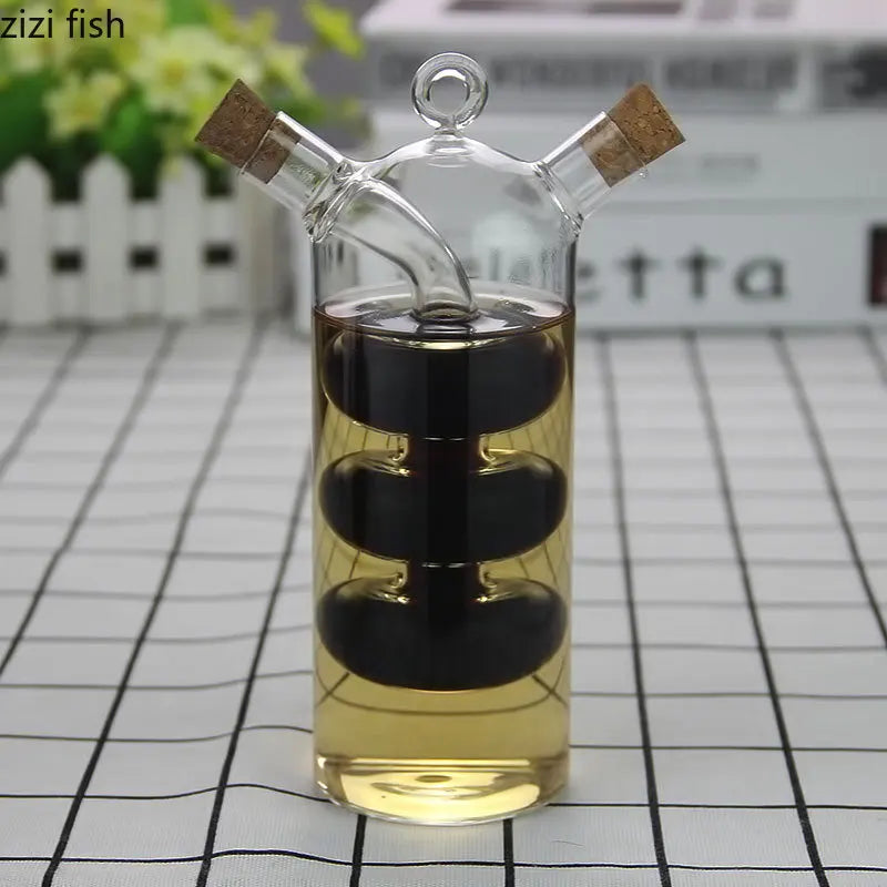 Double Glass Oiler Dual-Purpose Glass Bottle Lecythus Vinegar