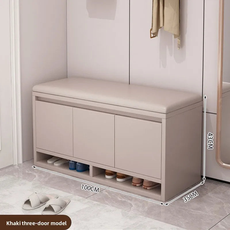 Shoe Storage Bench Cushion Seat Entryway Shoe Cabinet