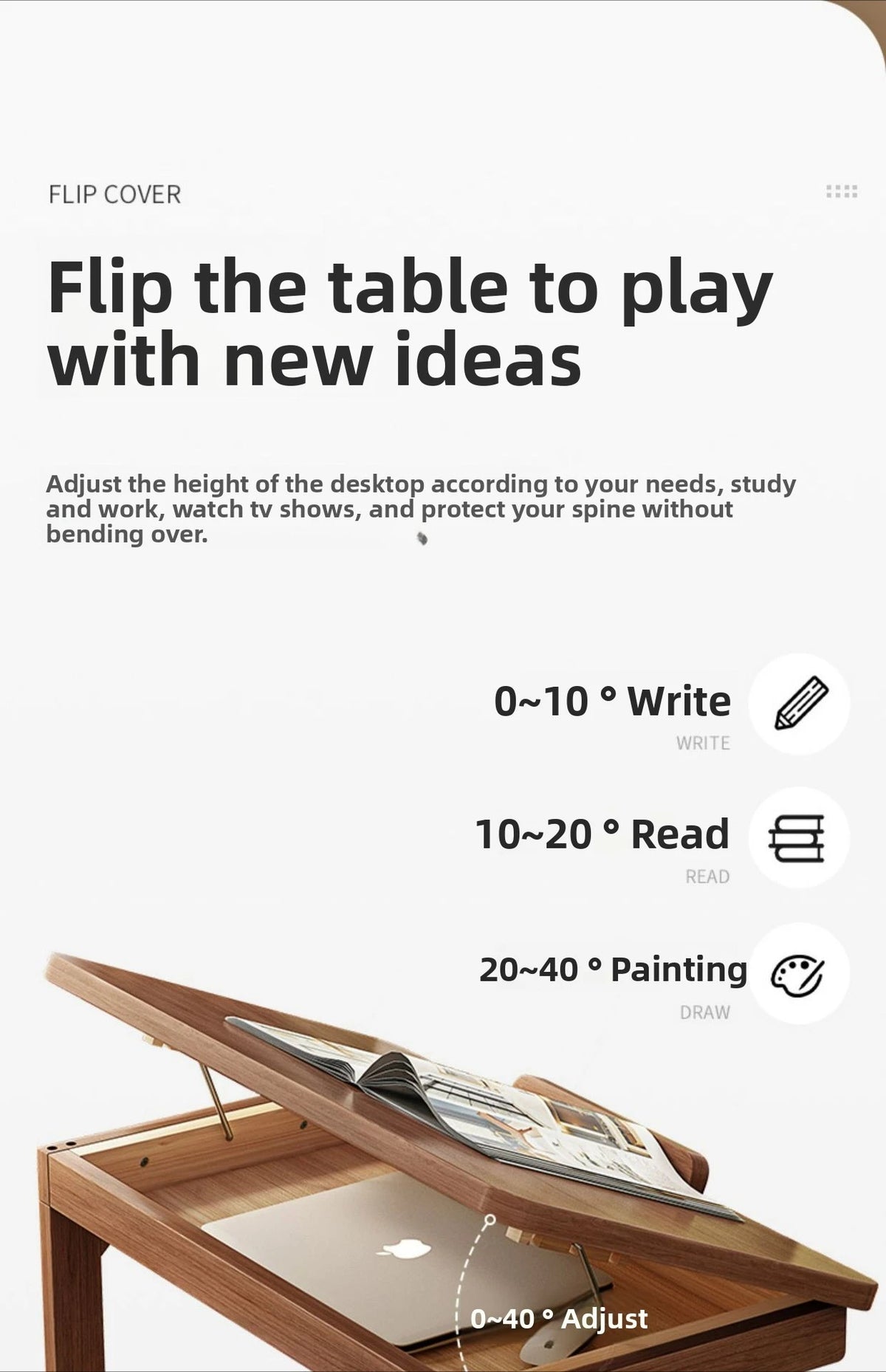 Mobile Solid Wood Coffee Table Living Room Storage