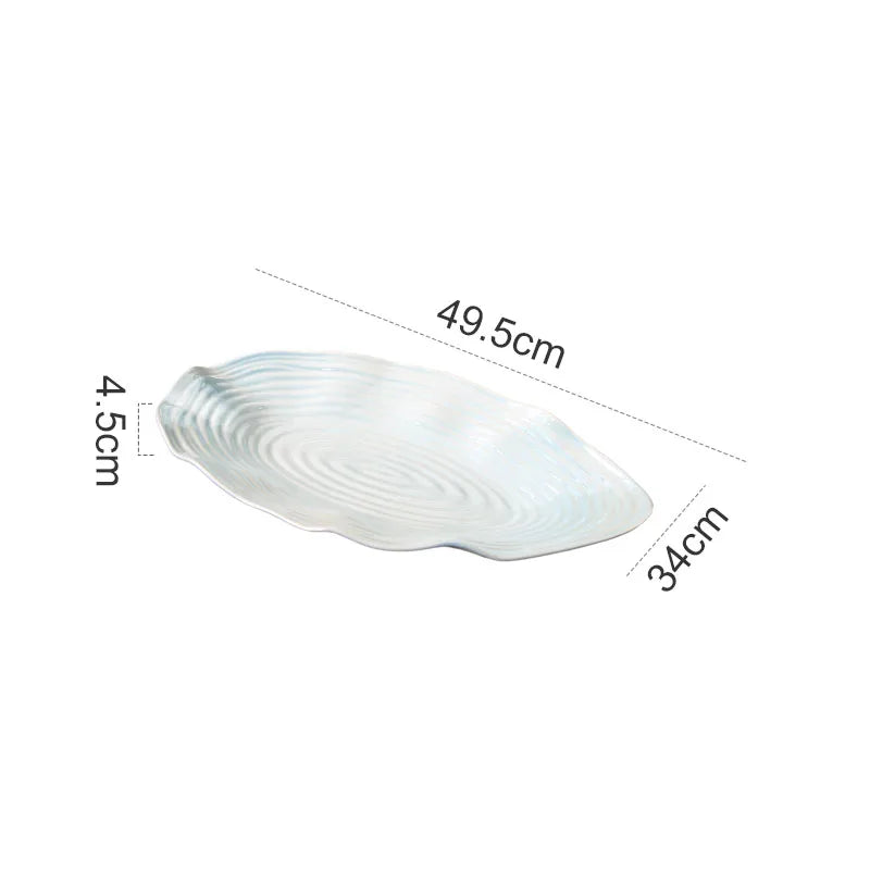 Irregular Ceramic Dinner Plate Restaurant Sashimi Seafood Fish