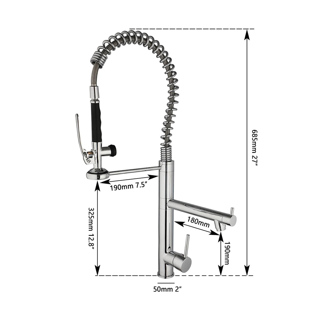 Kemaidi Brass Sink Faucet Spring Pull Down Faucets