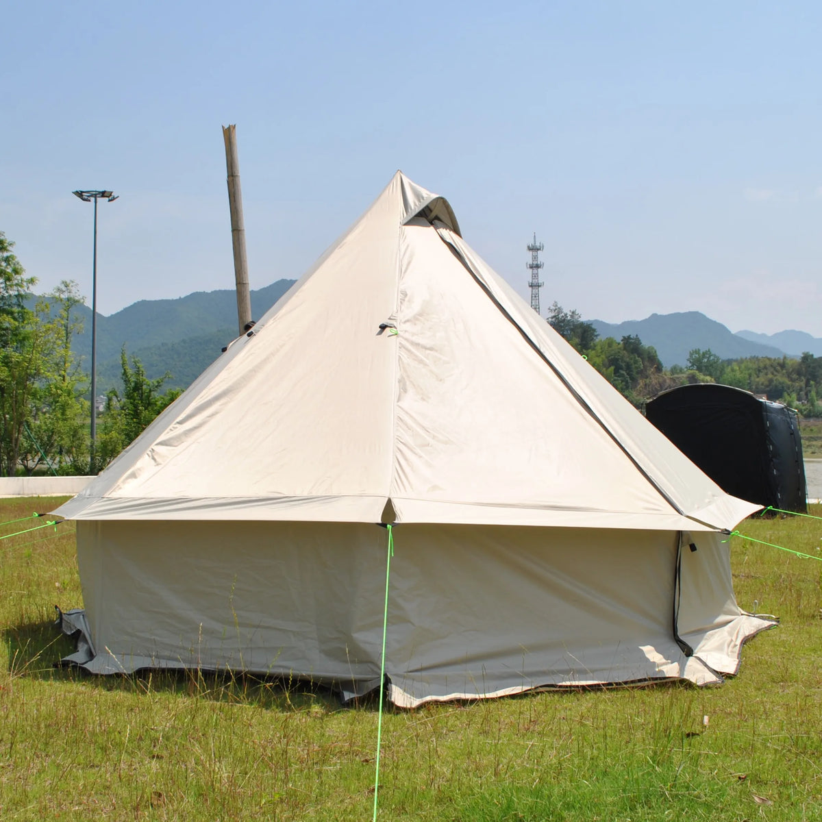 Person Large Pyramid Tent Four Seasons Camping Chimney