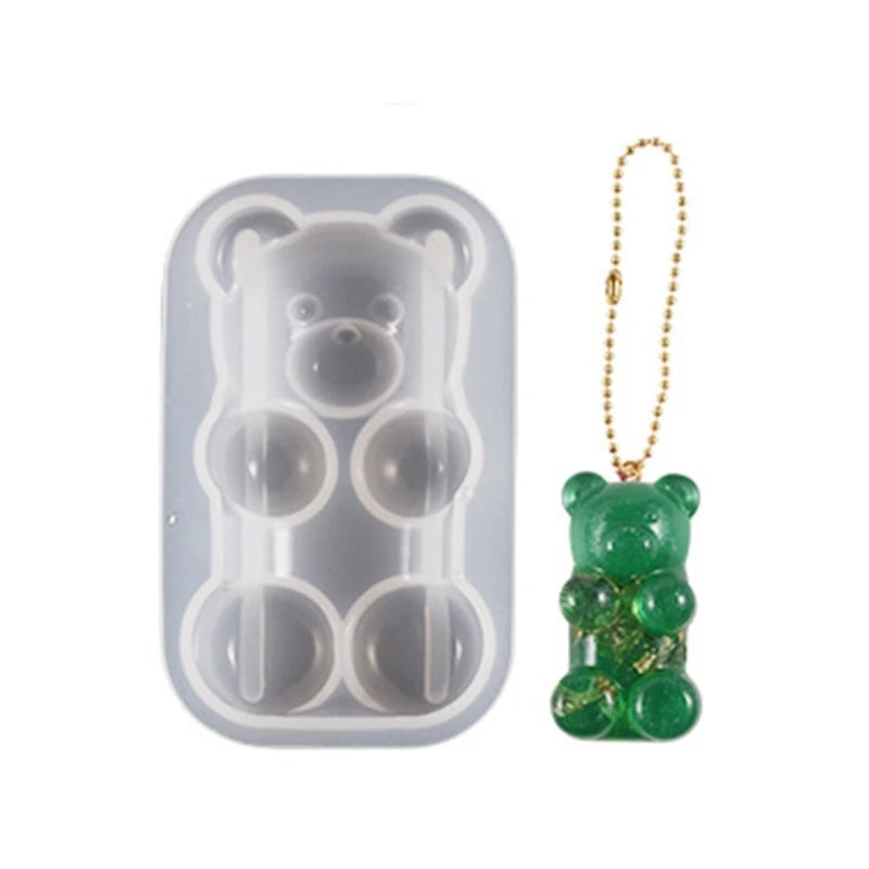 E0bf Diy Semi Three-Dimensional Bear Silicone Mold Epoxy