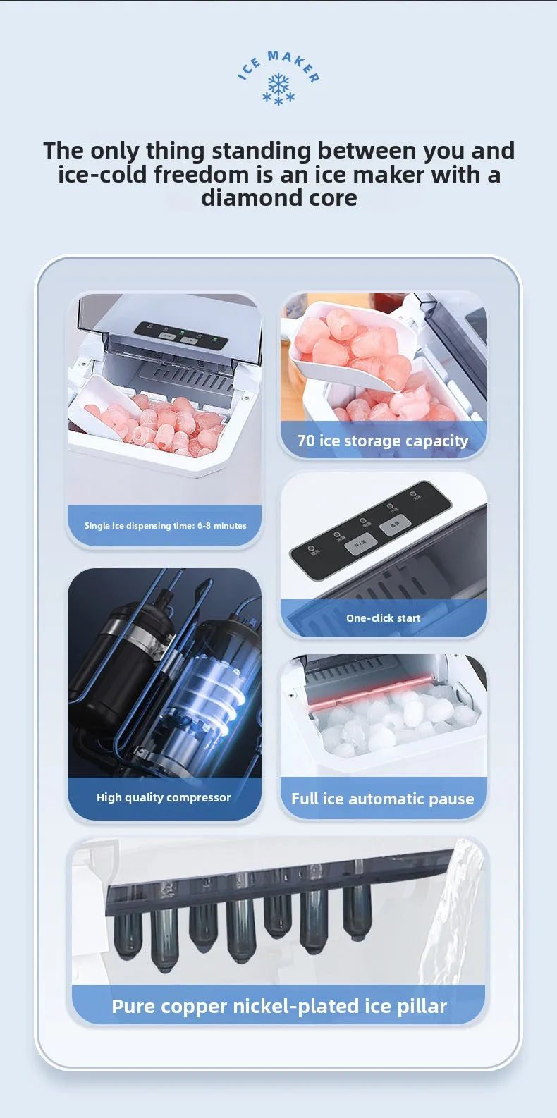 3l Small Ice Maker Mini Block Ice Dormitory