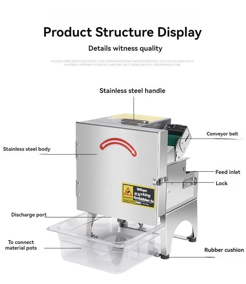 700rpm Commercial Electric Scallion Chopper 150kg/H Vegetable
