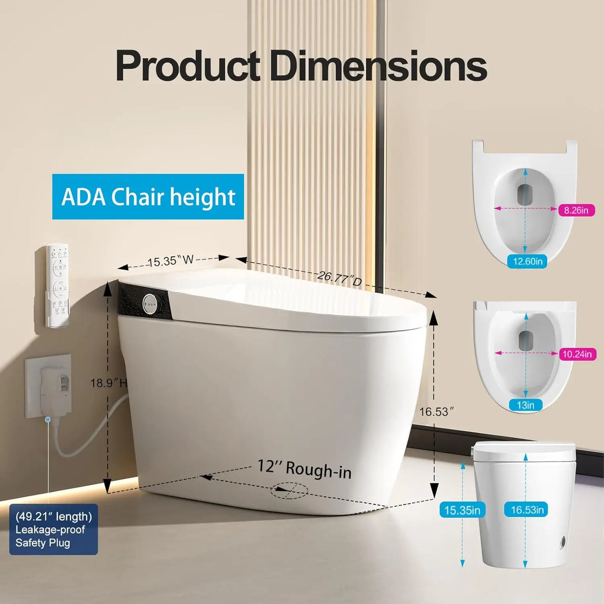 Smart Toilet Bidet Built In Modern Tankless Bidet