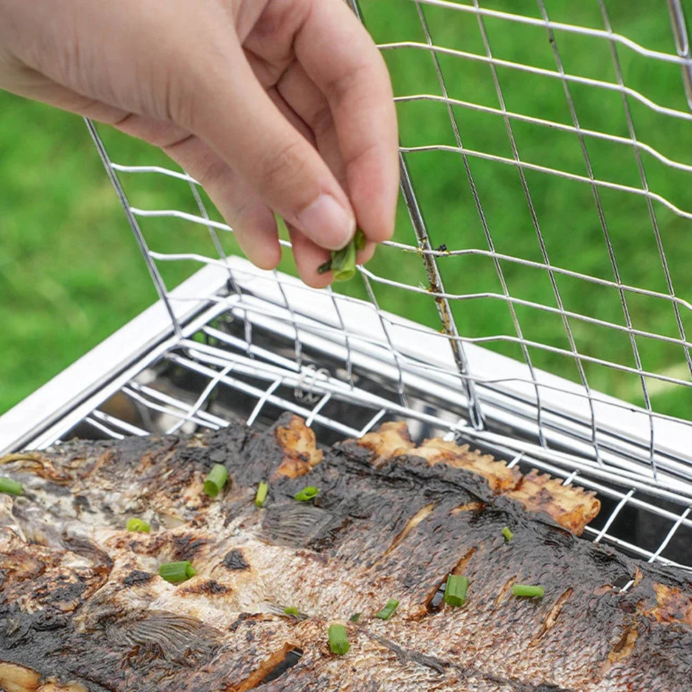 Folding Outdoor Camping Stainless Steel Bbq Rack Removable