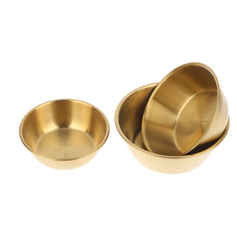 10 5/12/13cm Gold Stainless Steel Salad Bowls Fruit
