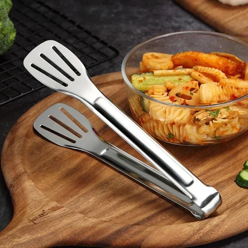 304 Stainless Steel Food Tongs Bbq Non Slip