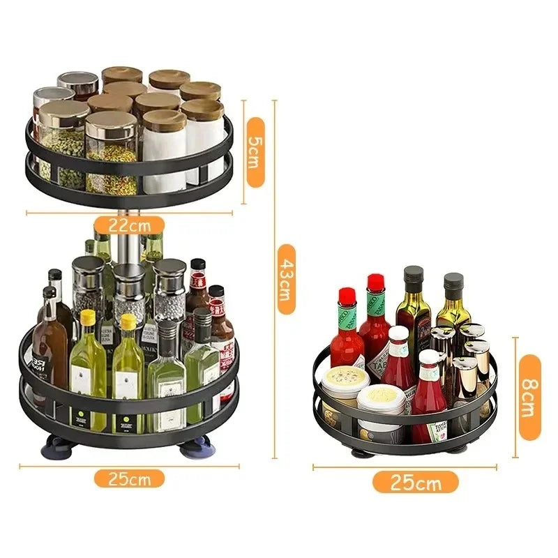 Rotatable Organizer Turntable 360 Swivel Spice Rack Tidy