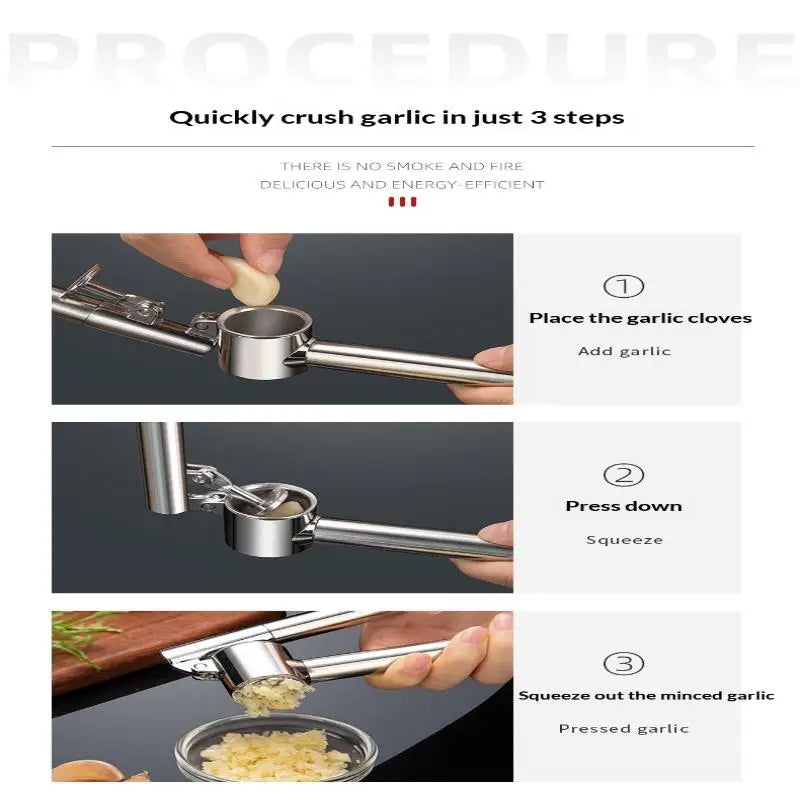Garlic Press Mincer Squeezer Ergonomic Handle Multi Use