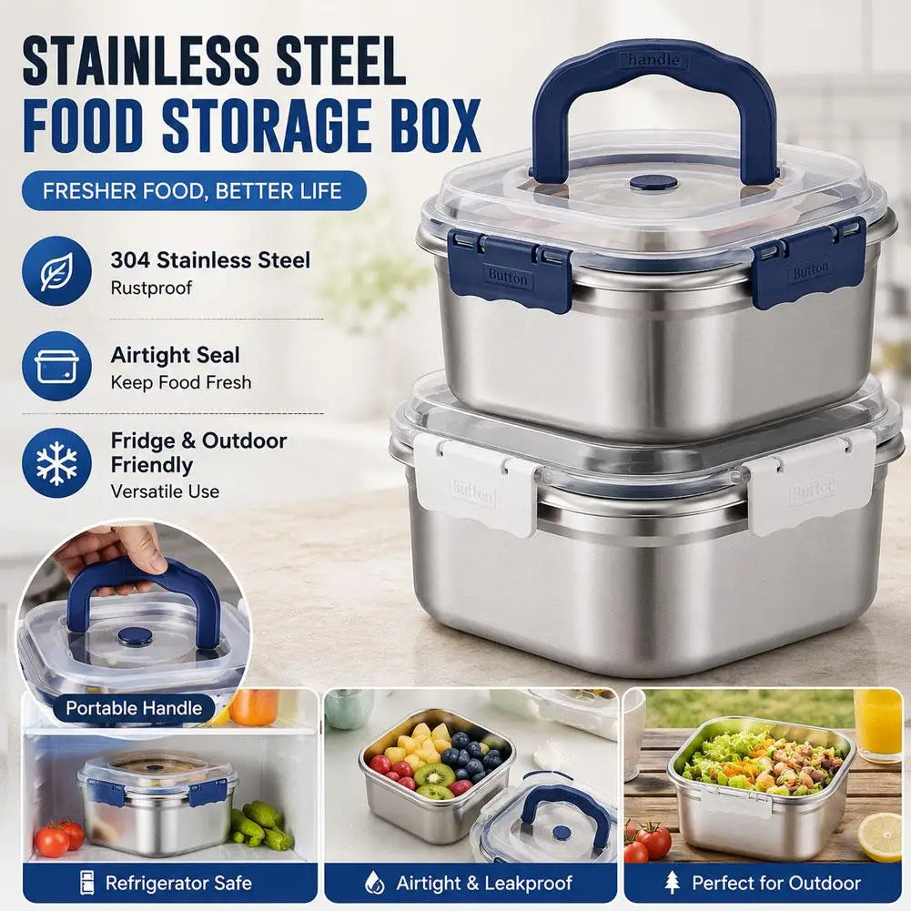 Stainless Steel Meal Prep Container Lid Airtight Bento