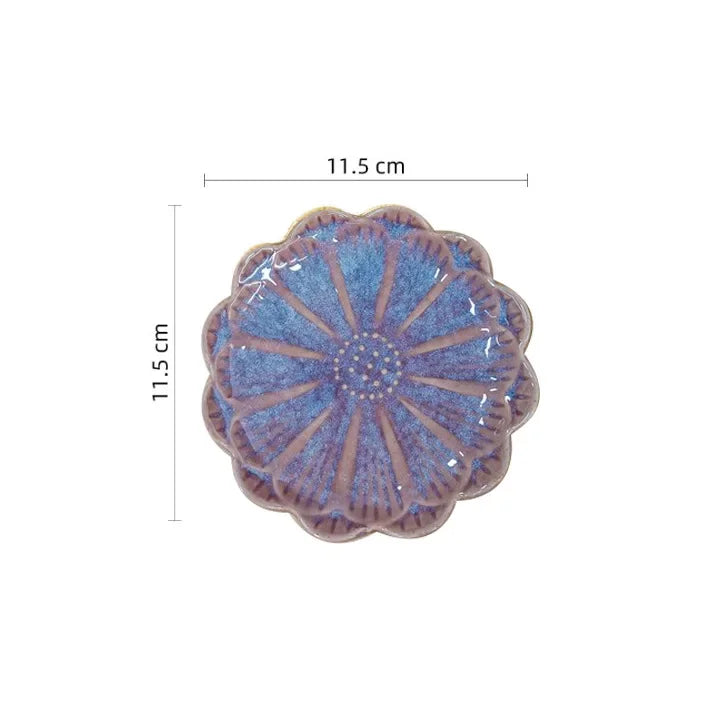 Japanese Ceramic Plate Retro Kiln Glaze Barbecue Mini
