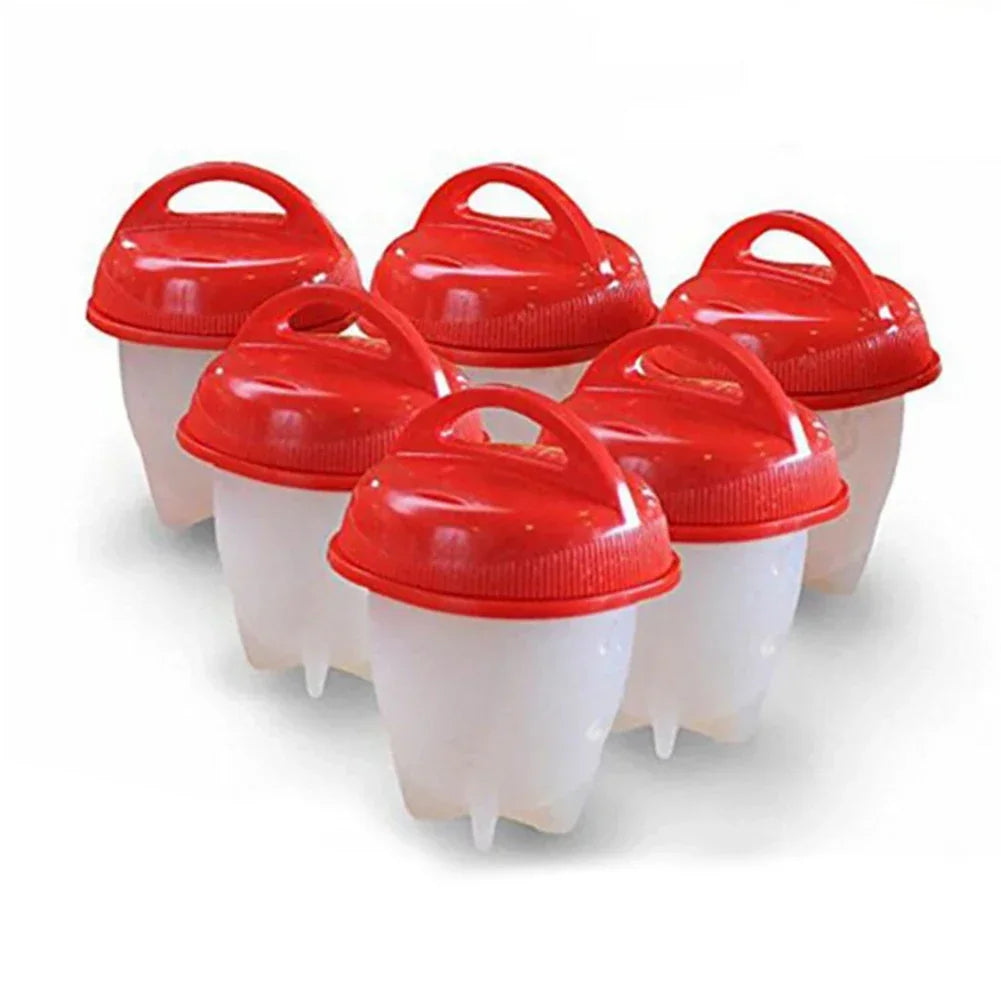 6pc Mini Egg Poachers Cooker Silicone Non-Stick Egg