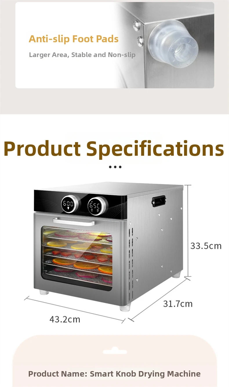Smart Knob Food Dehydrator Multi-Function Pet Snacks &