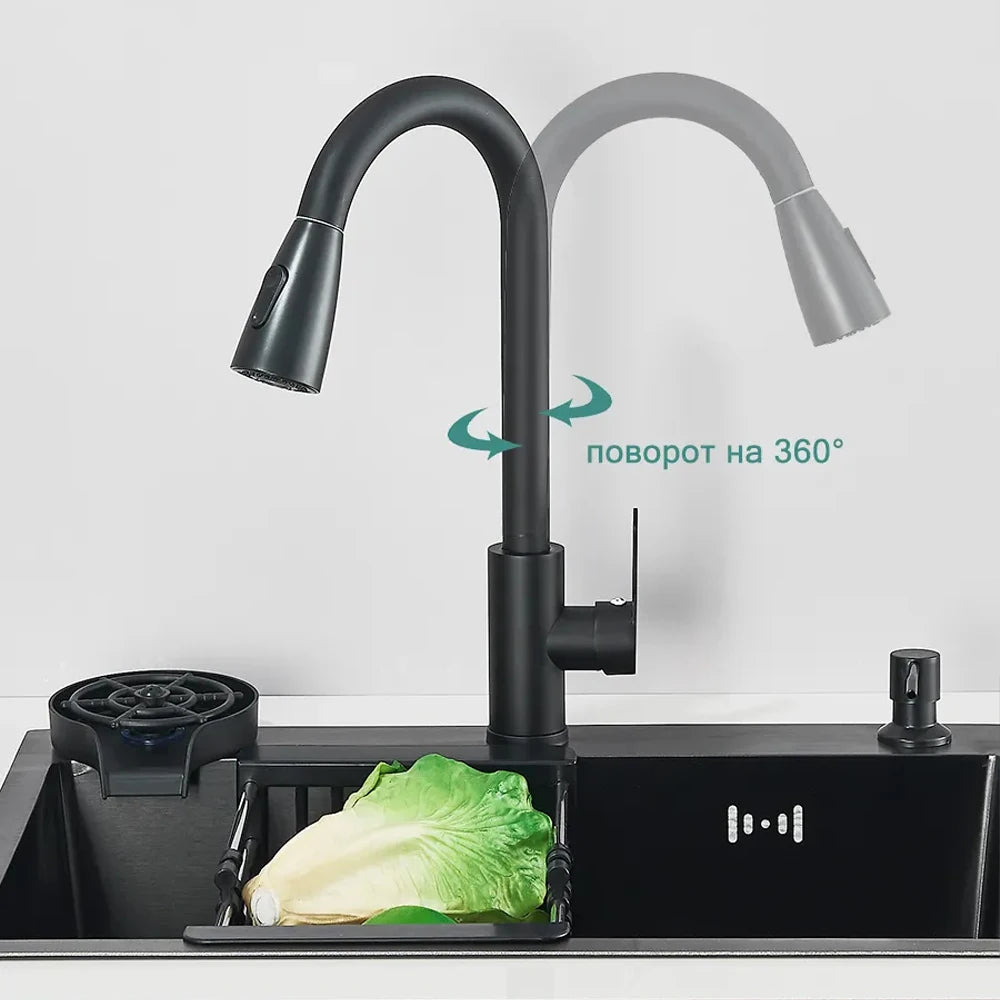 Stainless Steel Sink Large Integrated Faucet Sink Dish