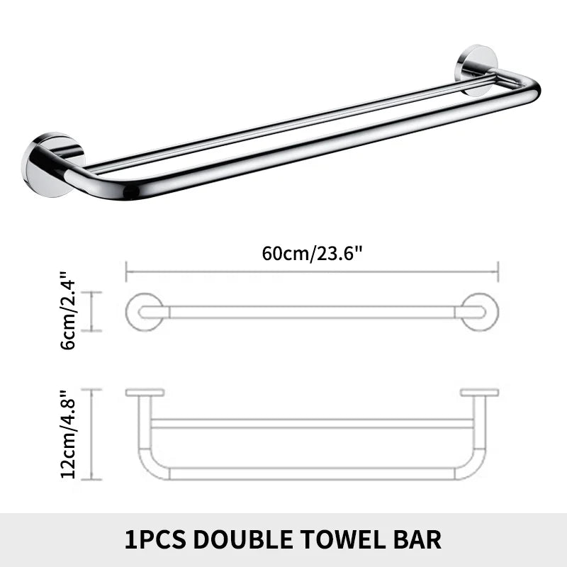 Bathroom Towel Rack Shelf Paper Holder Stainless Steel