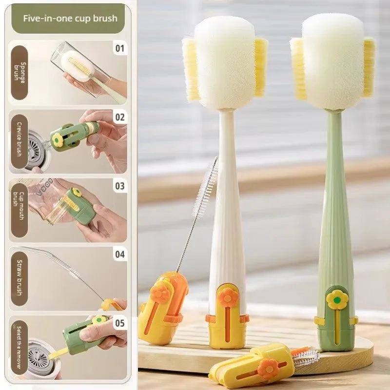 Sponge Brush 5-In-1cup Washing Use Cup Brush Water