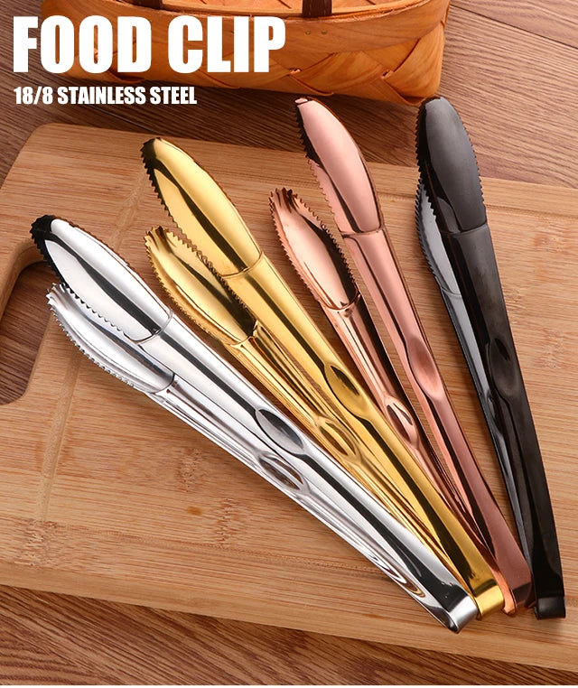 1/2pcs Ice Tongs Stainless Steel Gold Bbq Tong